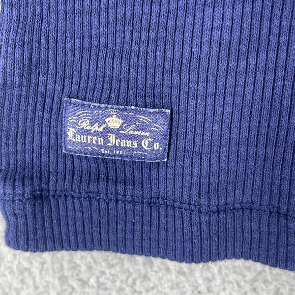 LRL Lauren Jeans Co.  blue ribbed crew neck long sleeve sweater women’s XL - Picture 6 of 11